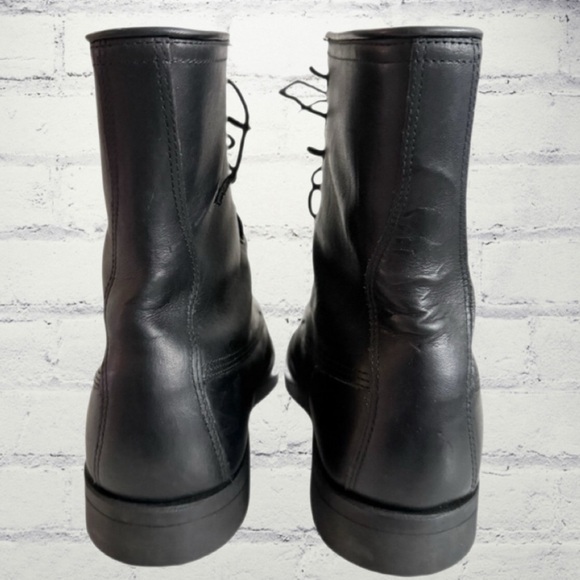 Vintage 1992 Wolverine Combat Boots Men’s 10.5R Black Leather Military - Picture 15 of 16